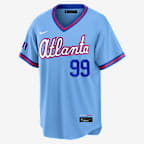 DHC 青 ピンク TORRES 9 シャツ Ronald Acuna Jr. Atlanta Braves City Connect Men's Nike MLB